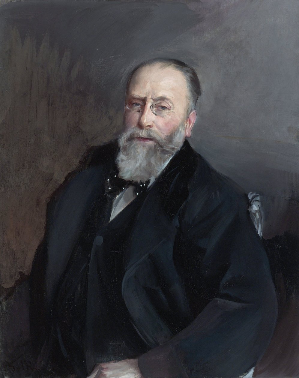 ""Portræt af Edmond de Rothschild (1845-1934) fransk bankmand, filantrop og samler"" (Edmond James de Rothschild) Maleri af Giovanni Boldini (1842-1931) 1903 Privat samling af Giovanni Boldini