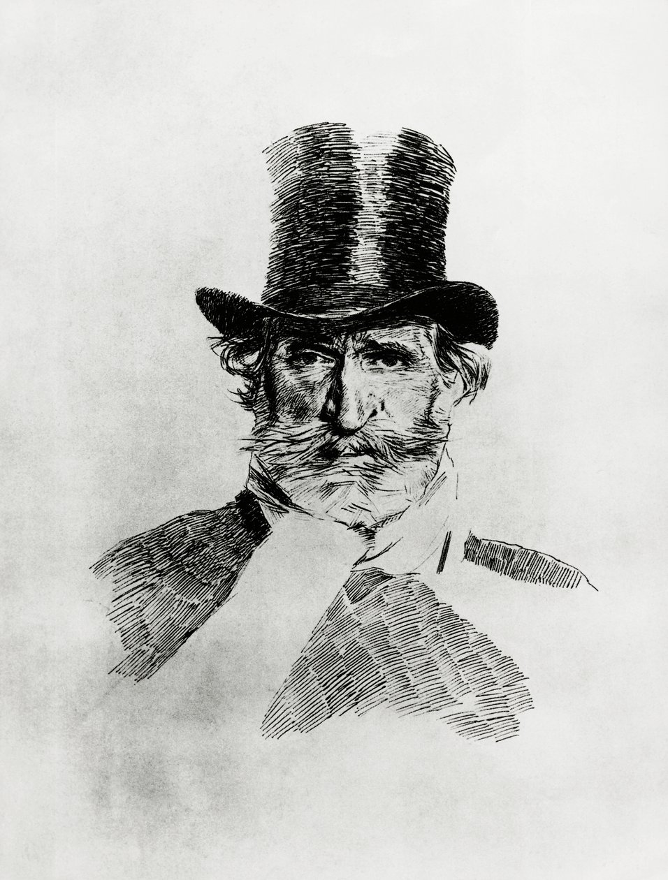 Portræt af Giuseppe Verdi (1813-1901), italiensk komponist, tegning af Giovanni Boldini (1842-1931) af Giovanni Boldini