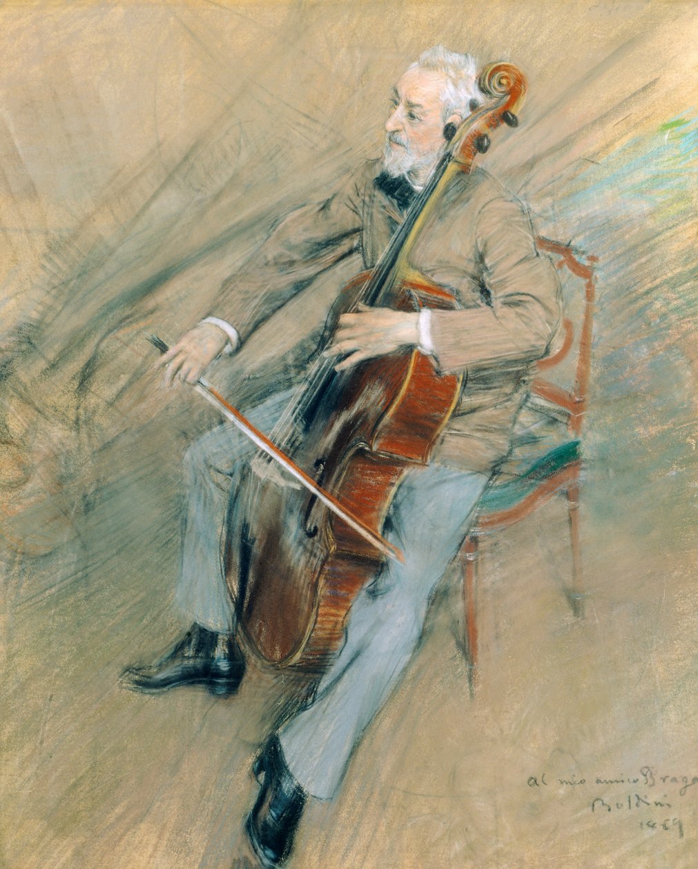 Portræt af cellisten Gaetano Braga af Giovanni Boldini