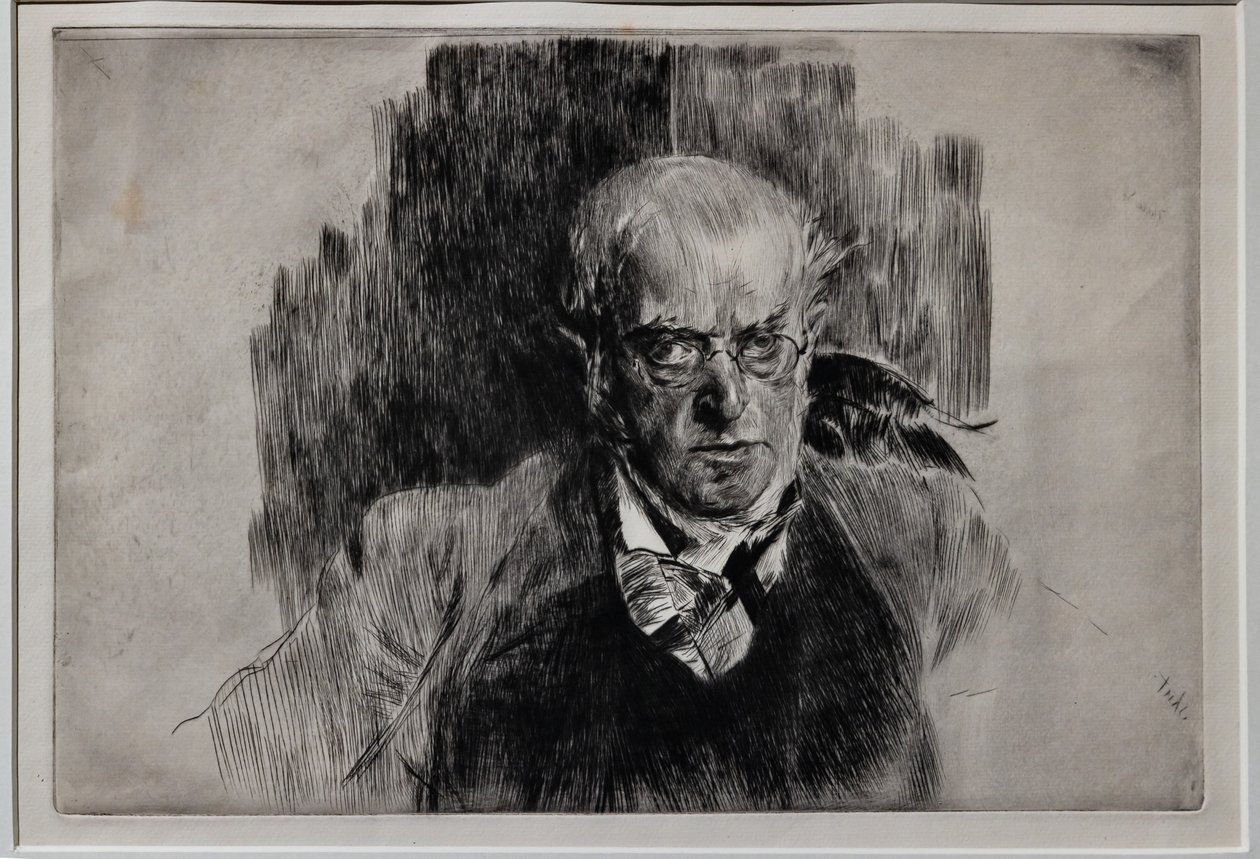 Portræt af maleren Adolph Menzel af Giovanni Boldini
