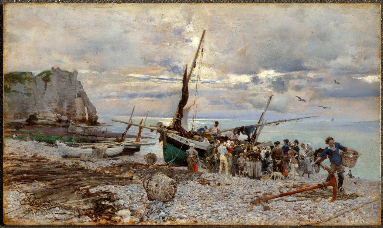 Fiskebådenes hjemkomst, Étretat af Giovanni Boldini