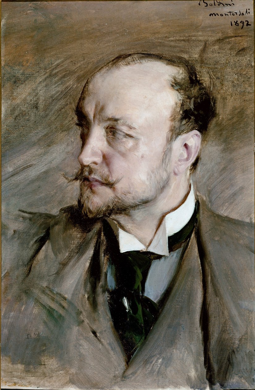 Selvportræt et Montorsoli-maleri af Giovanni Boldini (1842-1931) 1892 Søn. 59x39 cm Firenze, Uffizi-galleriet af Giovanni Boldini