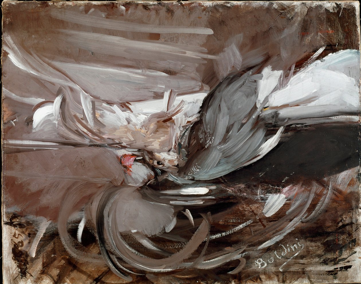 Stilleben med vildtmaleri af Giovanni Boldini (1842-1931) 1911 Dim.75x93 cm Pistoia, Boldini Collection af Giovanni Boldini