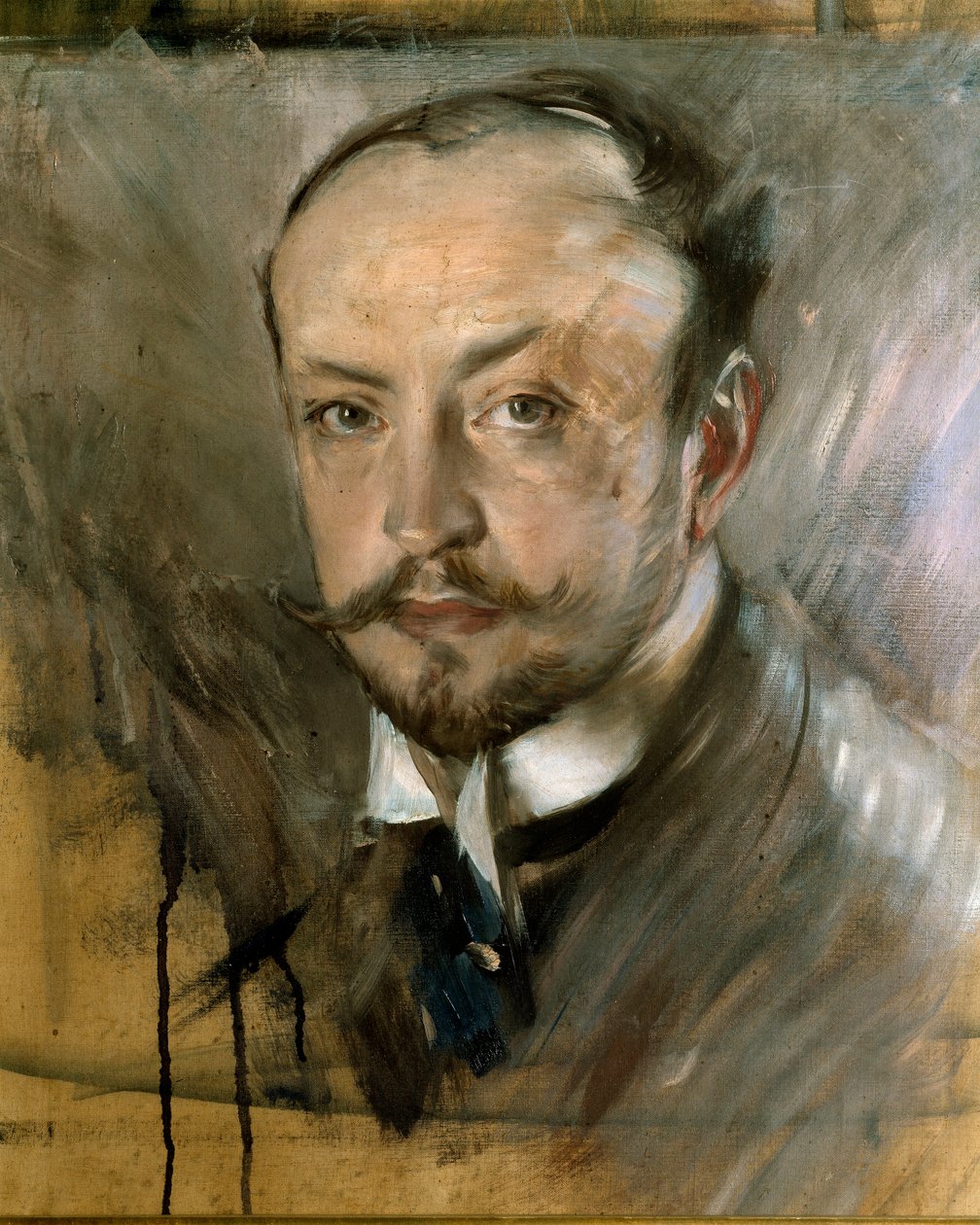 Studie til selvportræt i Montorsoli. Maleri af Giovanni Boldini (1842-1931) 1892 Søn. 45x40 cm Firenze, Galleria af Arte Moderna af Giovanni Boldini