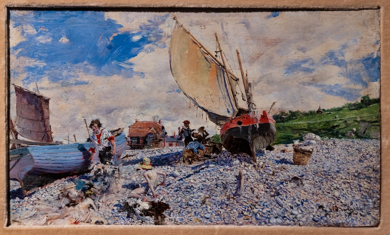 Stranden ved Etretat af Giovanni Boldini