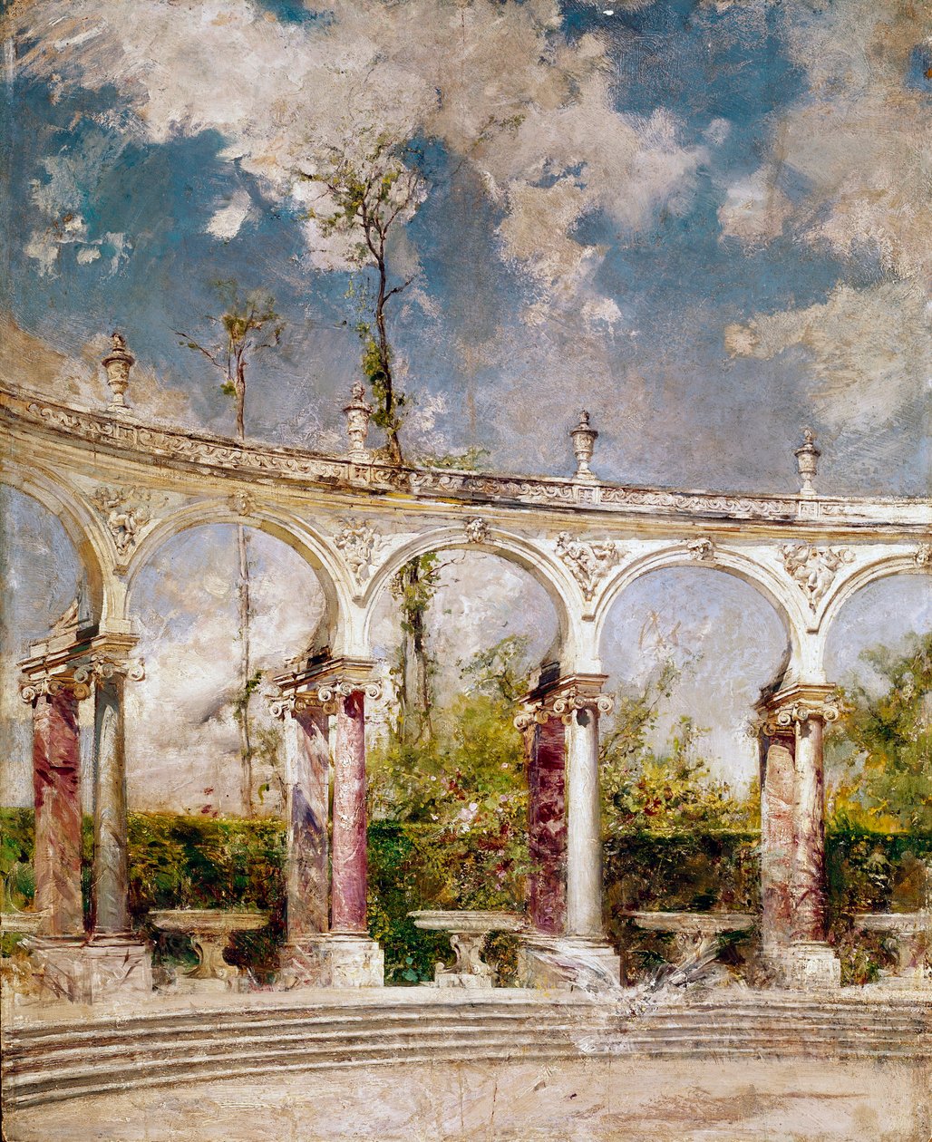 Kolonnaden i Versailles Maleri af Giovanni Boldini (1842-1931) 1889 Søn. 64x52 cm Pistoia, Boldini Samling af Giovanni Boldini