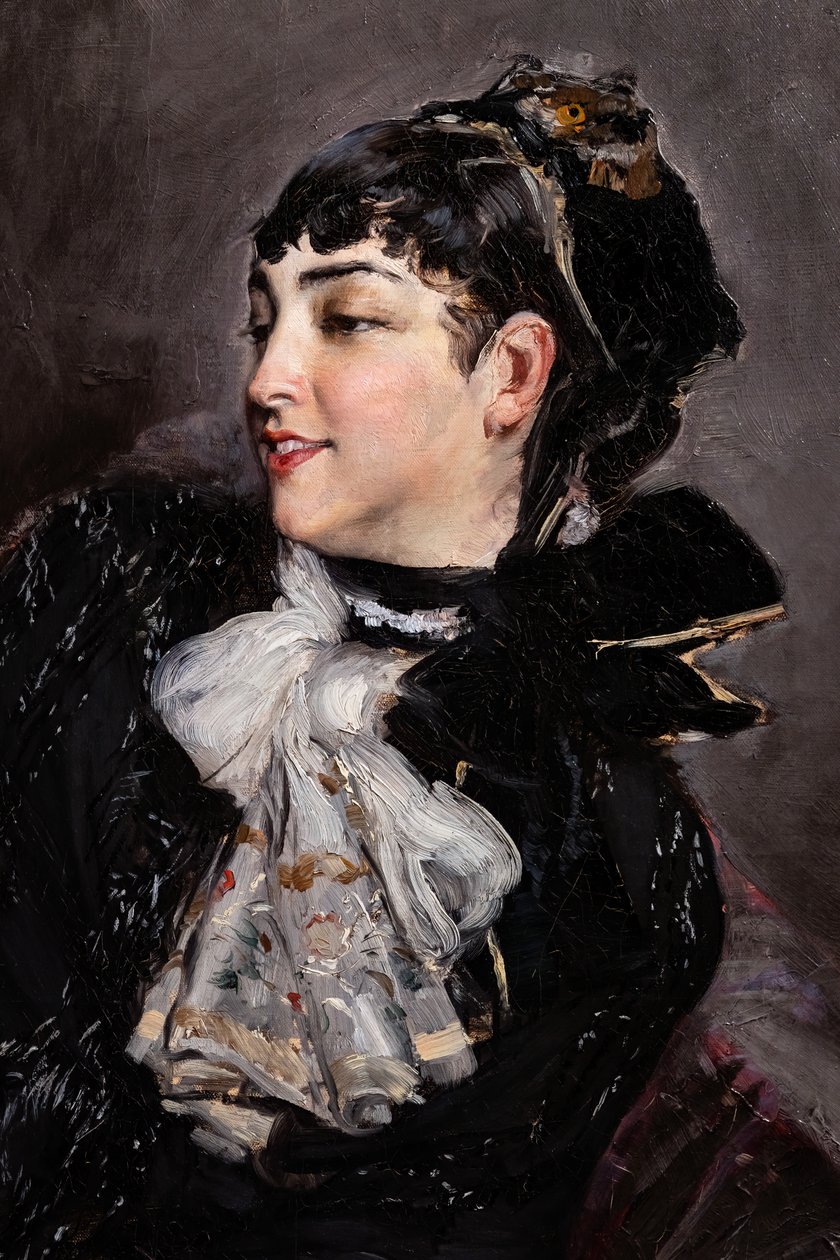 Grevinden af Rasty på sofaen, detaljer af Giovanni Boldini