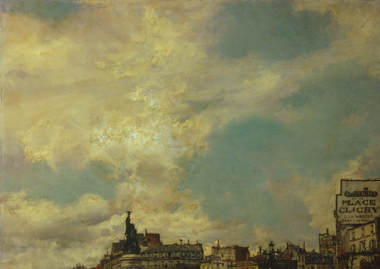 Himlen, detalje fra Clichy Square, Paris, af Giovanni Boldini (1842-1931), olie på lærred, 60x98 cm af Giovanni Boldini