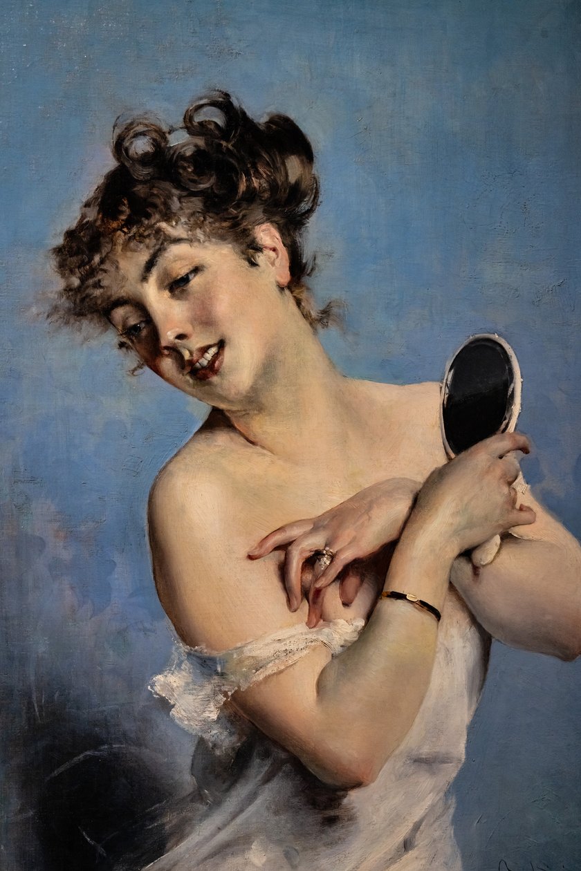 Ung kvinde i Déshabillé, detalje af Giovanni Boldini