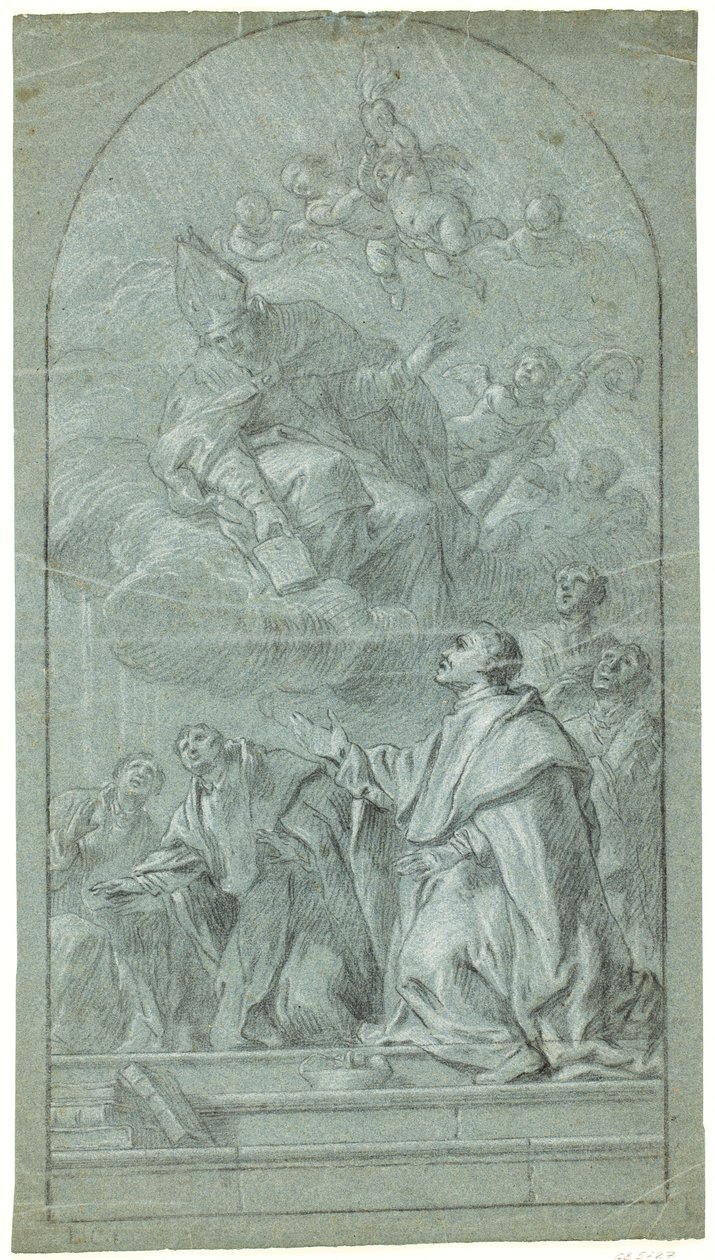 Augustinermunke, der modtager deres ordens herredømme fra St. Augustin af Giovanni Bonati