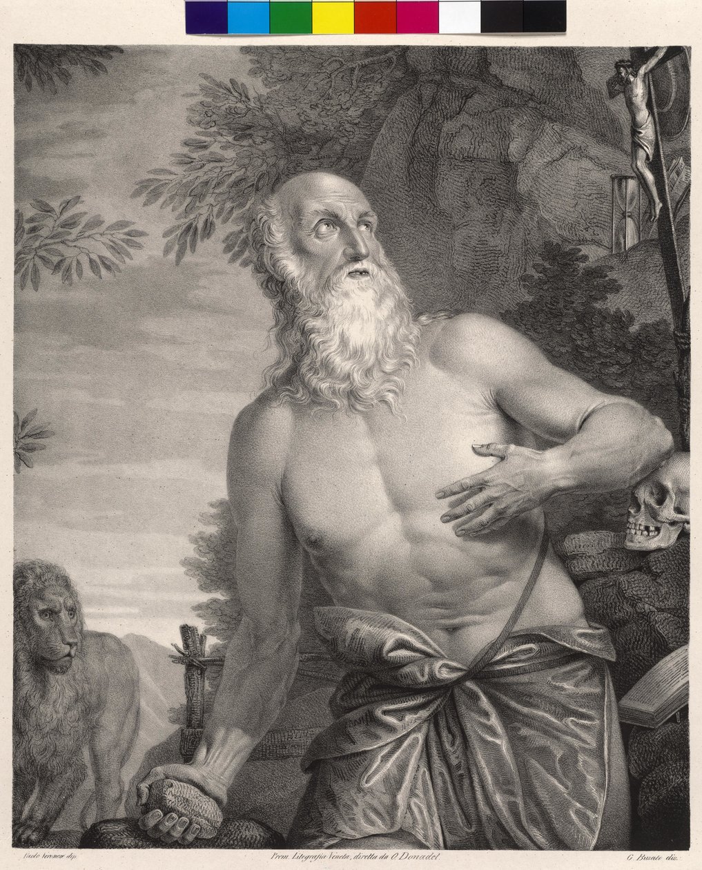 Sankt Hieronymus (litografi) af Giovanni Busato