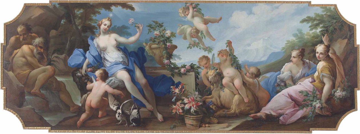 Aurora og Diana, eller en allegori over foråret af Giovanni Camillo Sagrestani