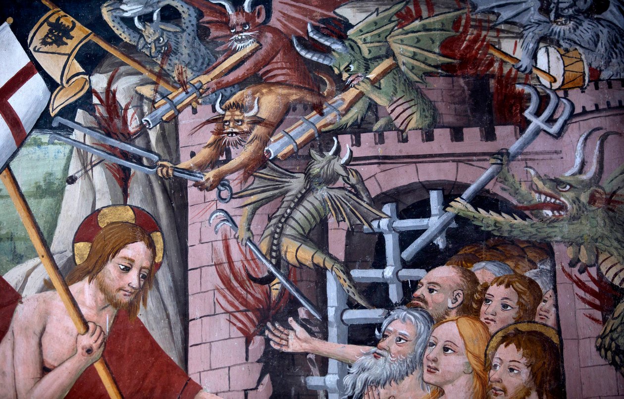 Nedstigning til helvede, ca. 1492 (detalje af 3702448) af Giovanni Canavesio