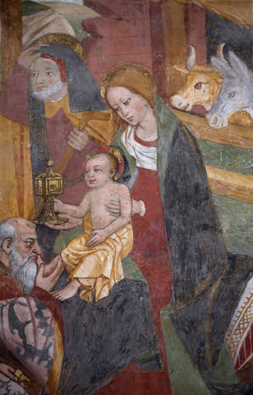 The Adoration of the Three Kings, ca. 1492 (detalje af 3702450) af Giovanni Canavesio