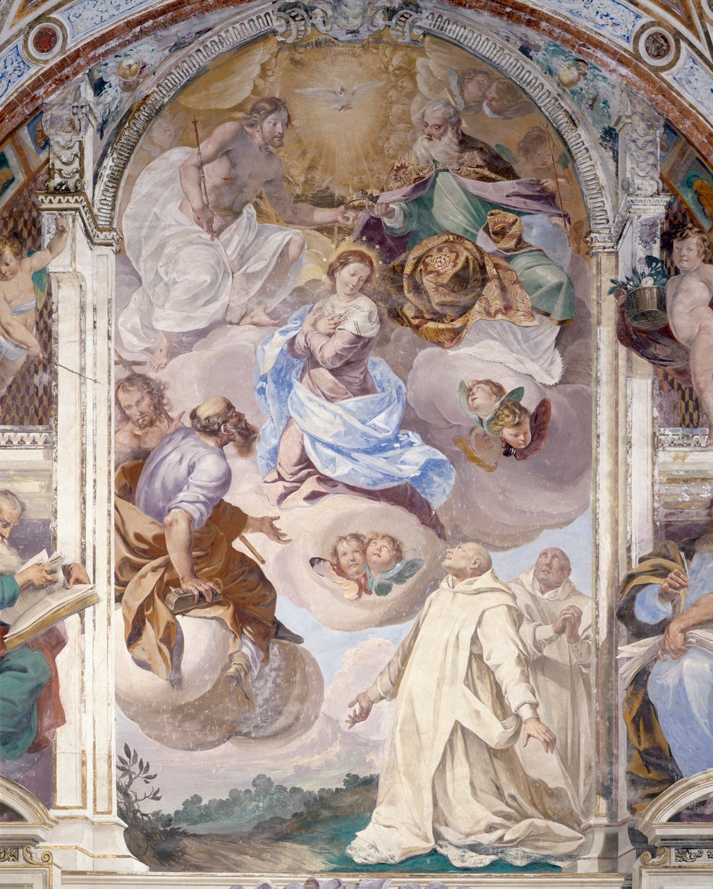 Italien, Lombardiet, Pavia, Pavia Charterhouse (Certosa), Historier om Jesus og Maria, freskomaleri af Giovanni Cristoforo Storer