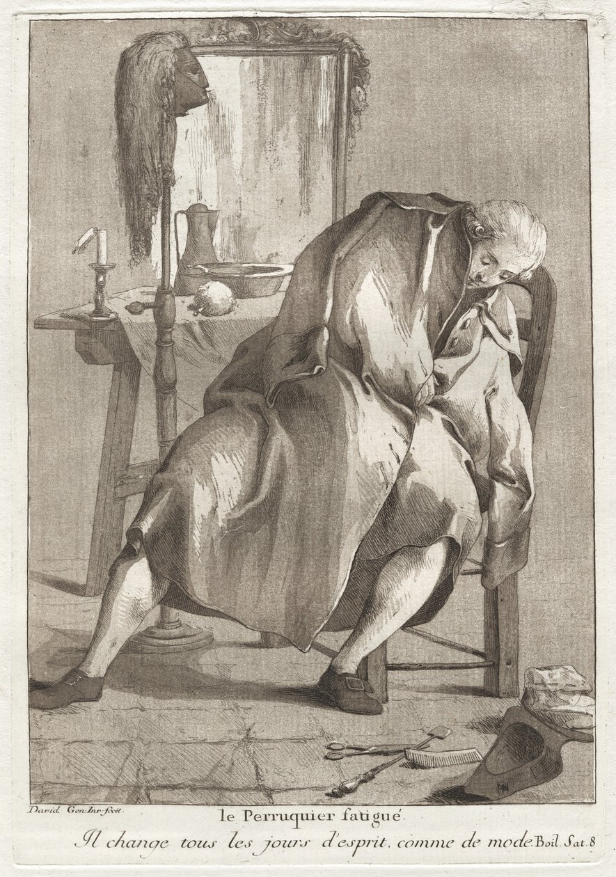 Den trætte parykmager af Giovanni David