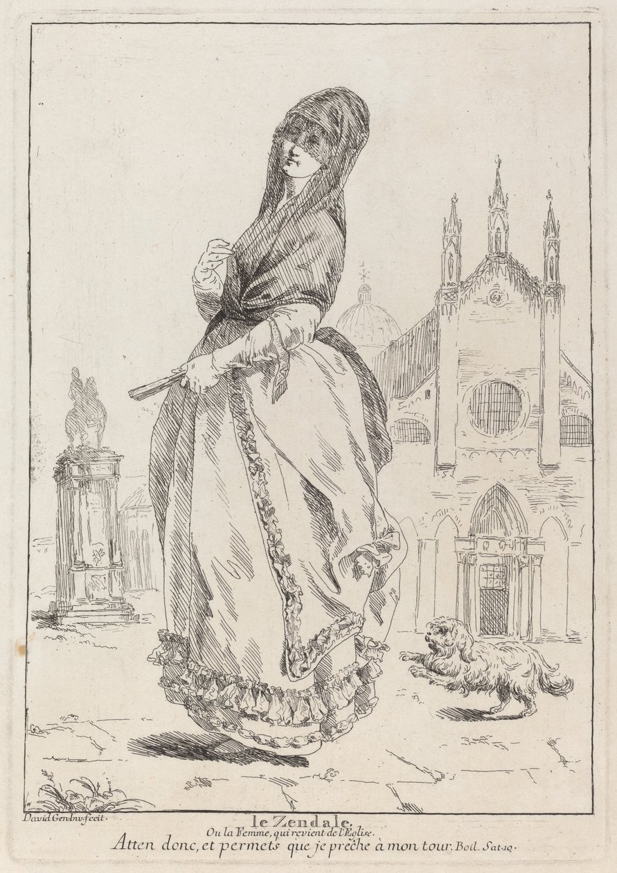 Le Zendale (Kvinde i en hætte eller kvinden, der vender tilbage fra kirken) af Giovanni David