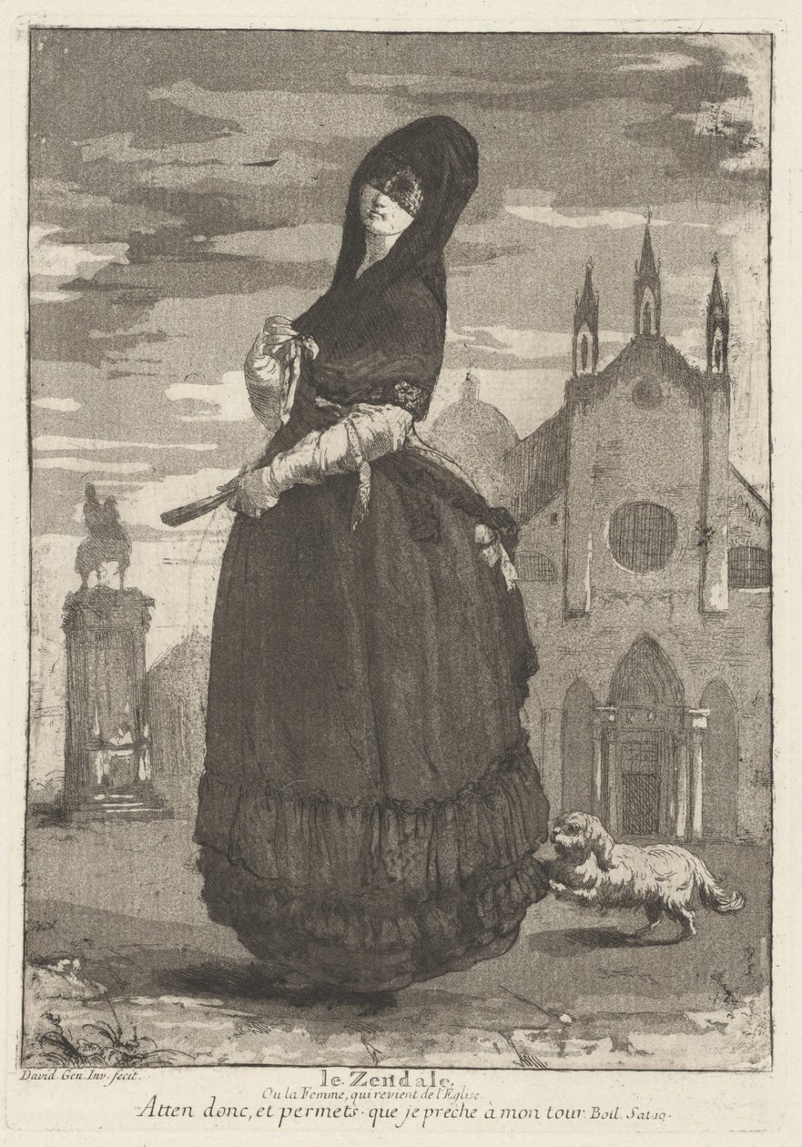 Le Zendale (Kvinde i en hætte eller kvinden, der vender tilbage fra kirken) af Giovanni David