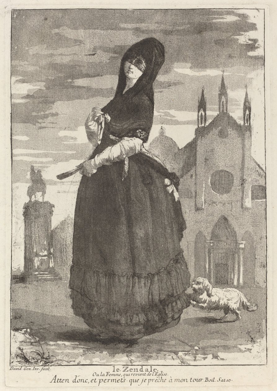 Le Zendale (Kvinde i en hætte eller kvinden, der vender tilbage fra kirken) af Giovanni David
