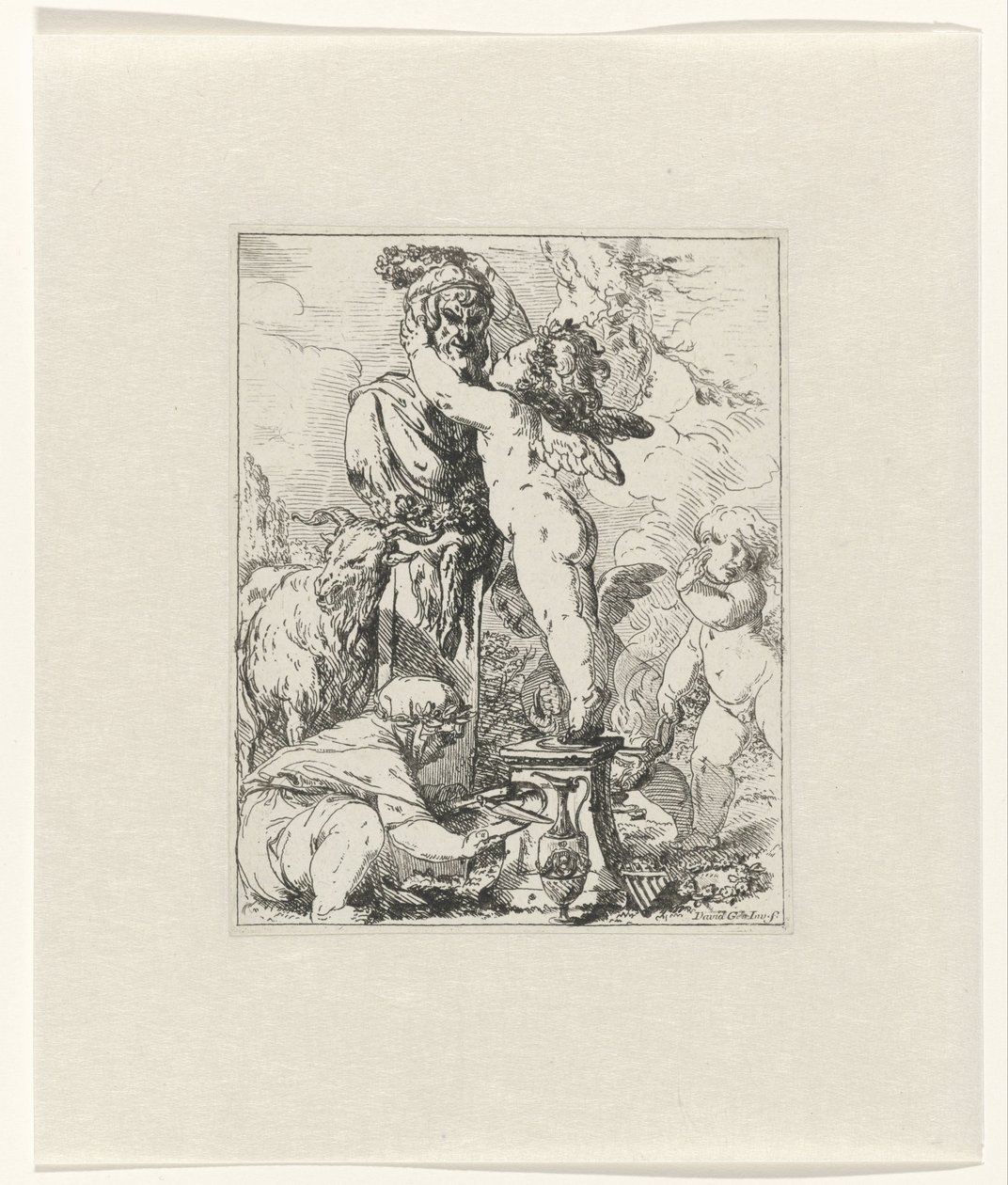 Putti ofrer til guden Terminus af Giovanni David