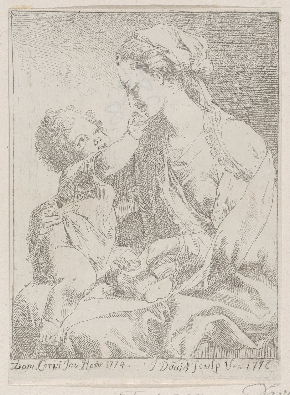 Jomfru og barn, 1776. af Giovanni David