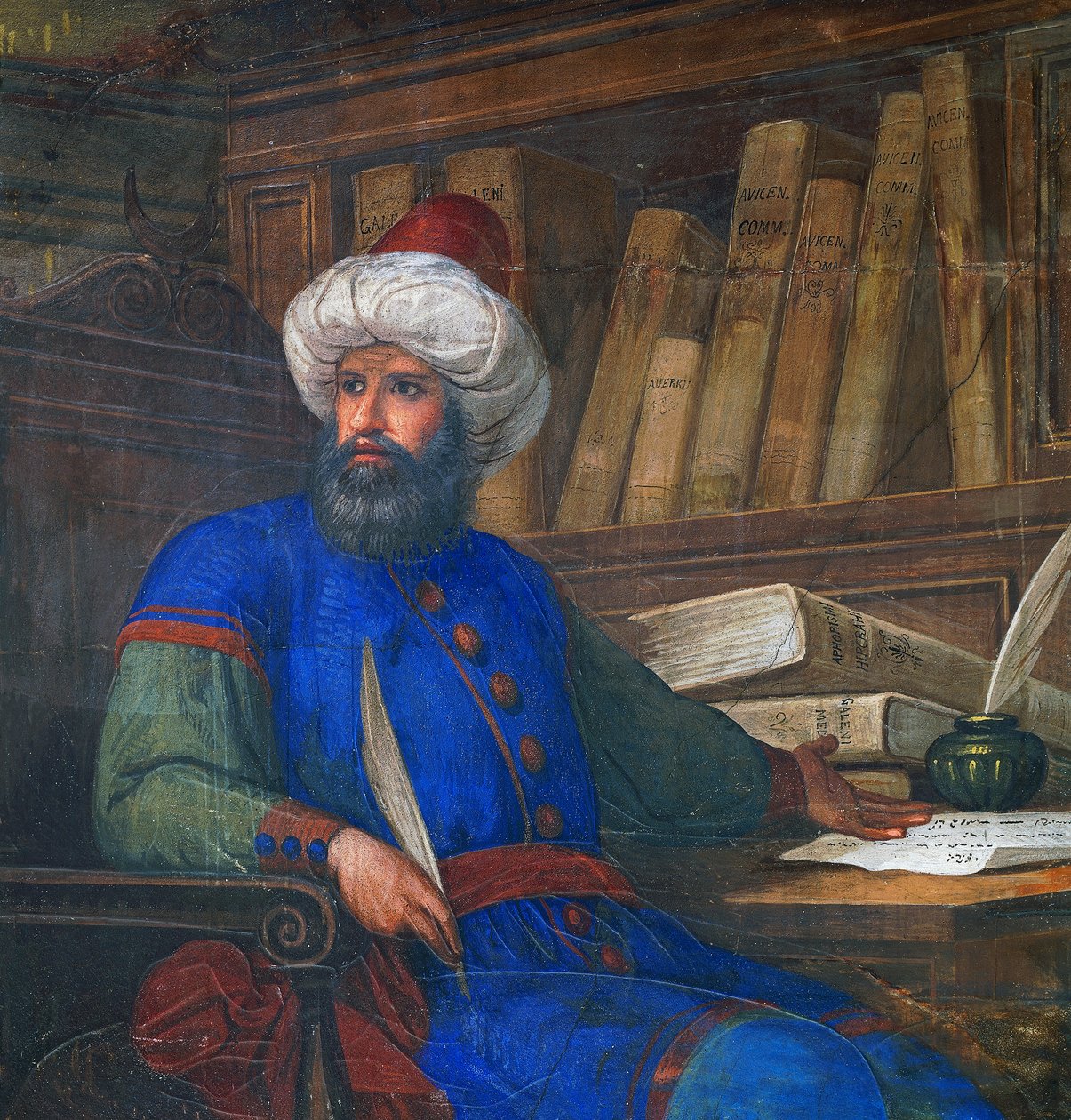 Portræt af Andrea Alpago (1450-1522), læge og filosof, fresko af Giovanni De Min (1786-1859), Rådhus, Belluno, Veneto, Italien af Giovanni De Min