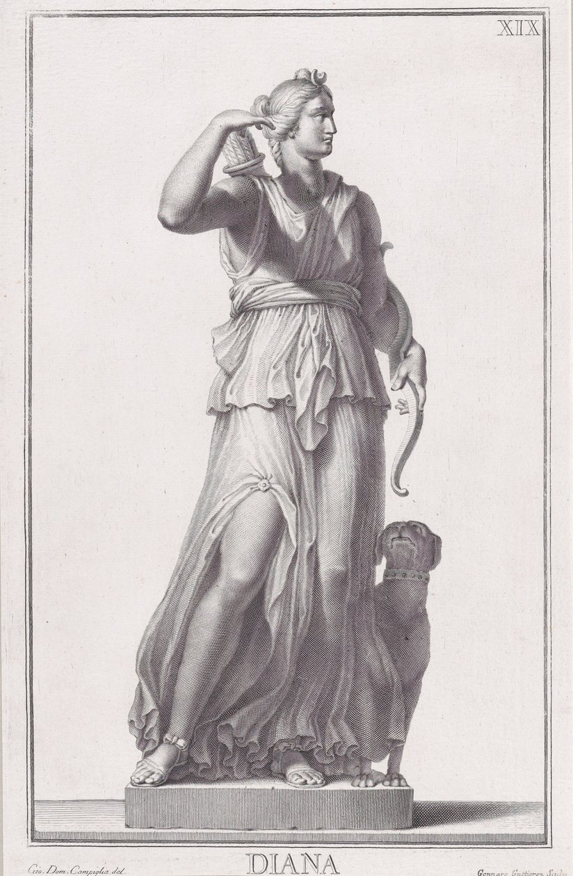 Statue af Diana, 1734. af Giovanni Domenico Campiglia