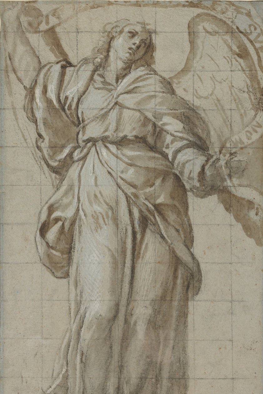 Stående engel holder en rulle, ca. 1614. af Giovanni Domenico Caresana
