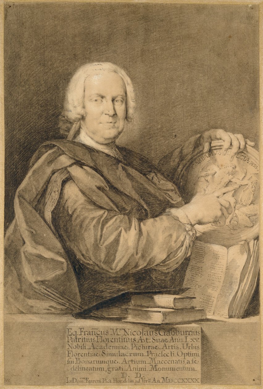 Portræt af Cavaliere Francesco Maria Niccolò Gabburri af Giovanni Domenico Ferretti