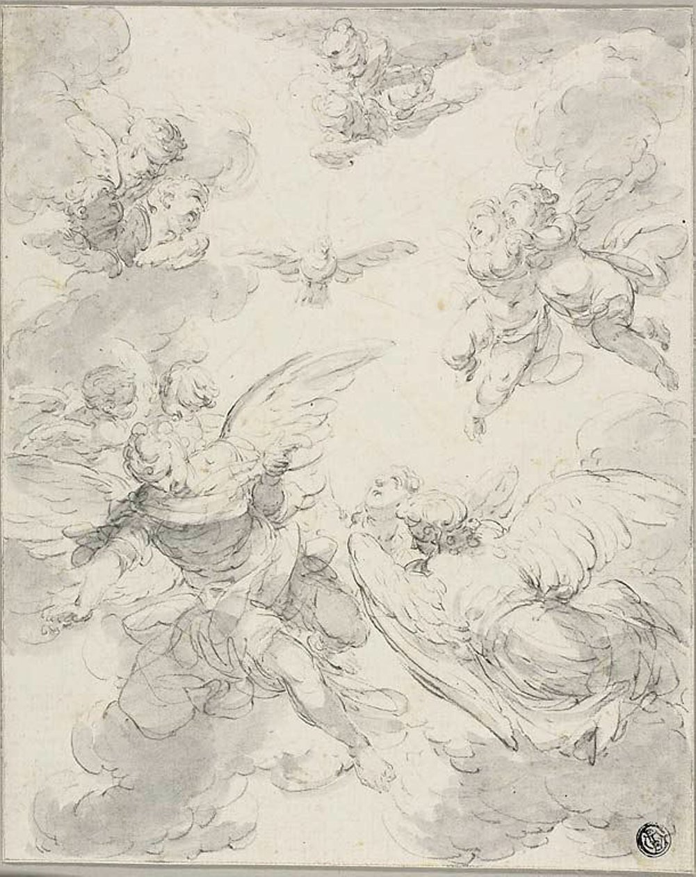 Helligånden og engle af Giovanni Domenico Ferretti