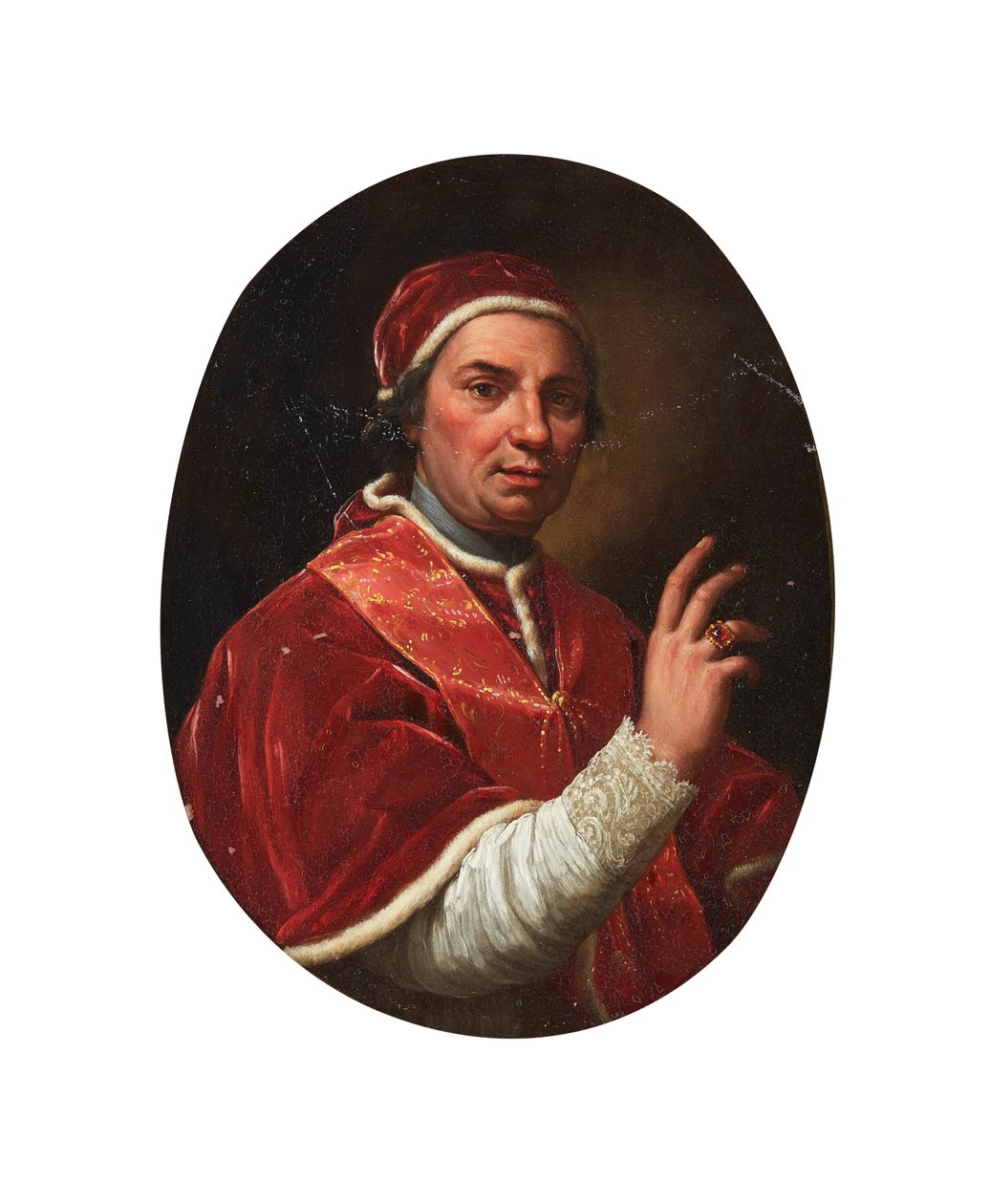 Portræt af pave Clement Xiv (olie på kobber) af Giovanni Domenico Porta