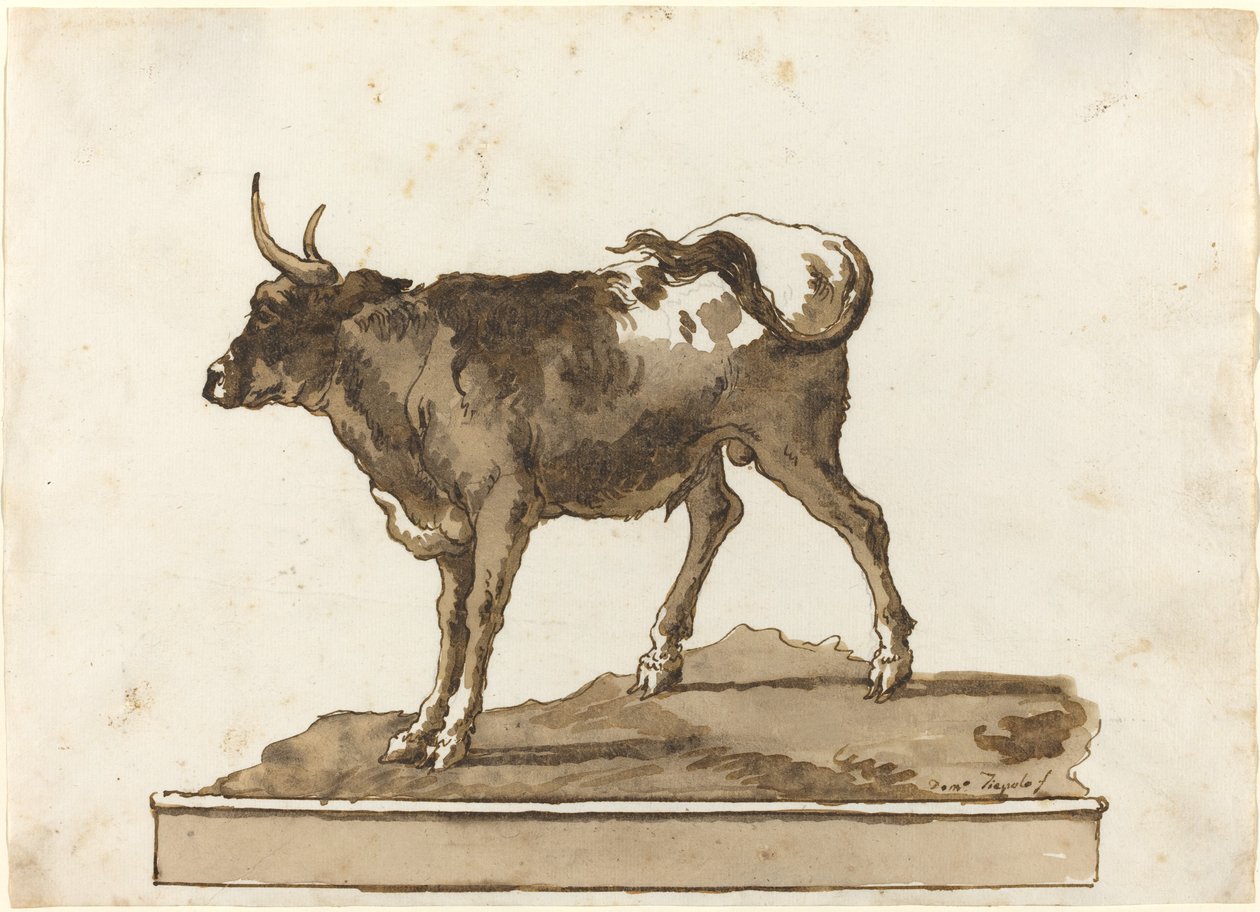 En Tyr på en Afsats af Giovanni Domenico Tiepolo