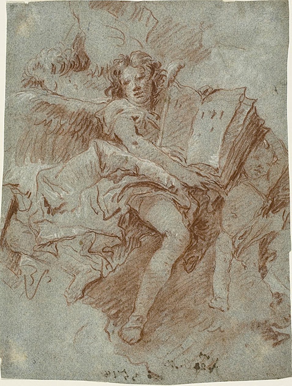 En engel med en bog af Giovanni Domenico Tiepolo