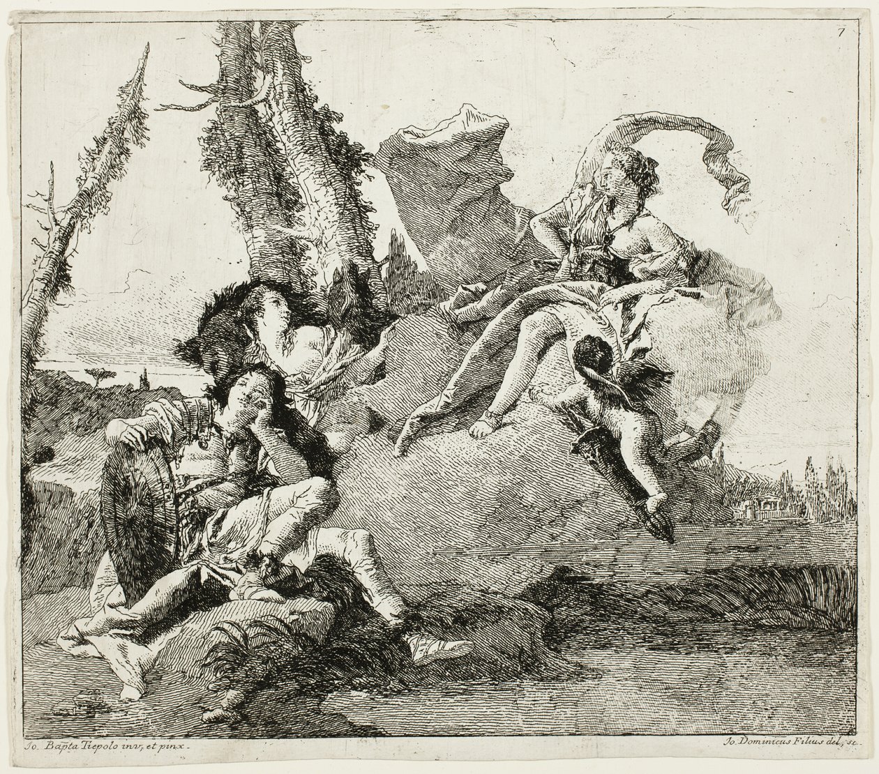 Armida møder den sovende Rinaldo af Giovanni Domenico Tiepolo