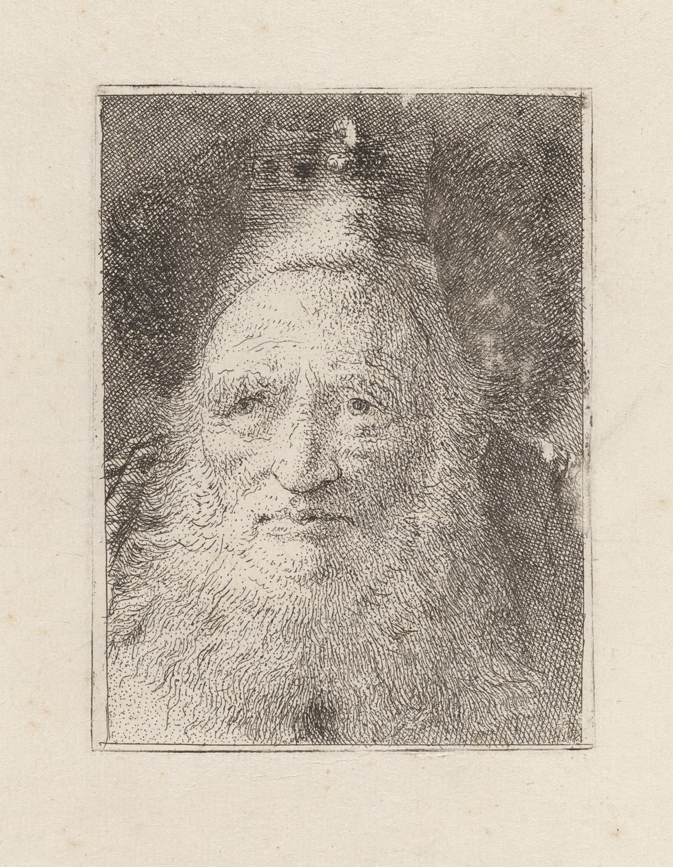 Skægget gammel mand med hat, fra Raccolta di Teste (Samling af hoveder) af Giovanni Domenico Tiepolo