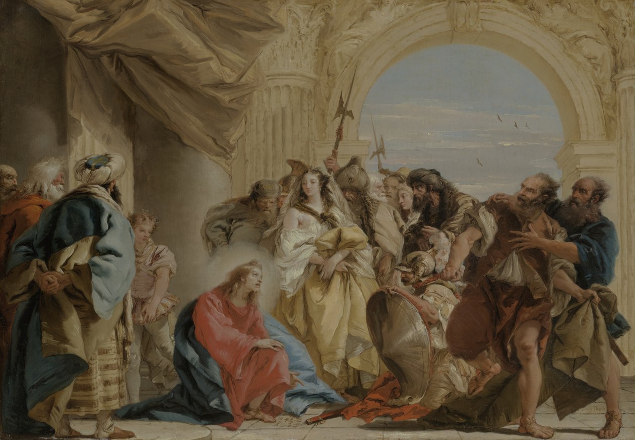 Kristus og den kvinde, der blev taget i ægteskabsbrud af Giovanni Domenico Tiepolo