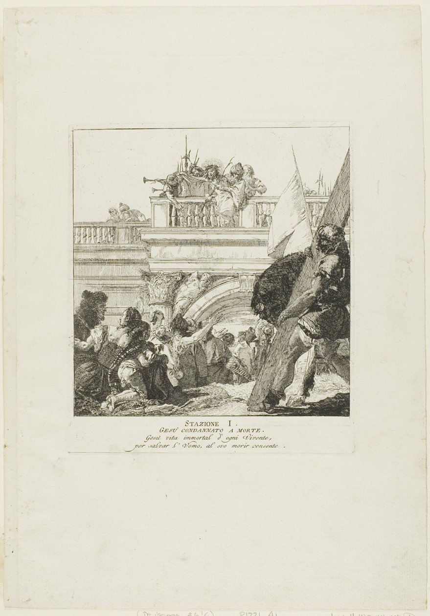 Kristus er dømt til døden, planche 1 fra Korsvejen af Giovanni Domenico Tiepolo