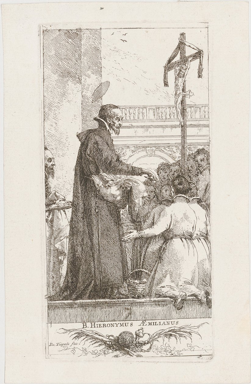 Den hellige Hieronymus Æmilianus uddeler almisser af Giovanni Domenico Tiepolo