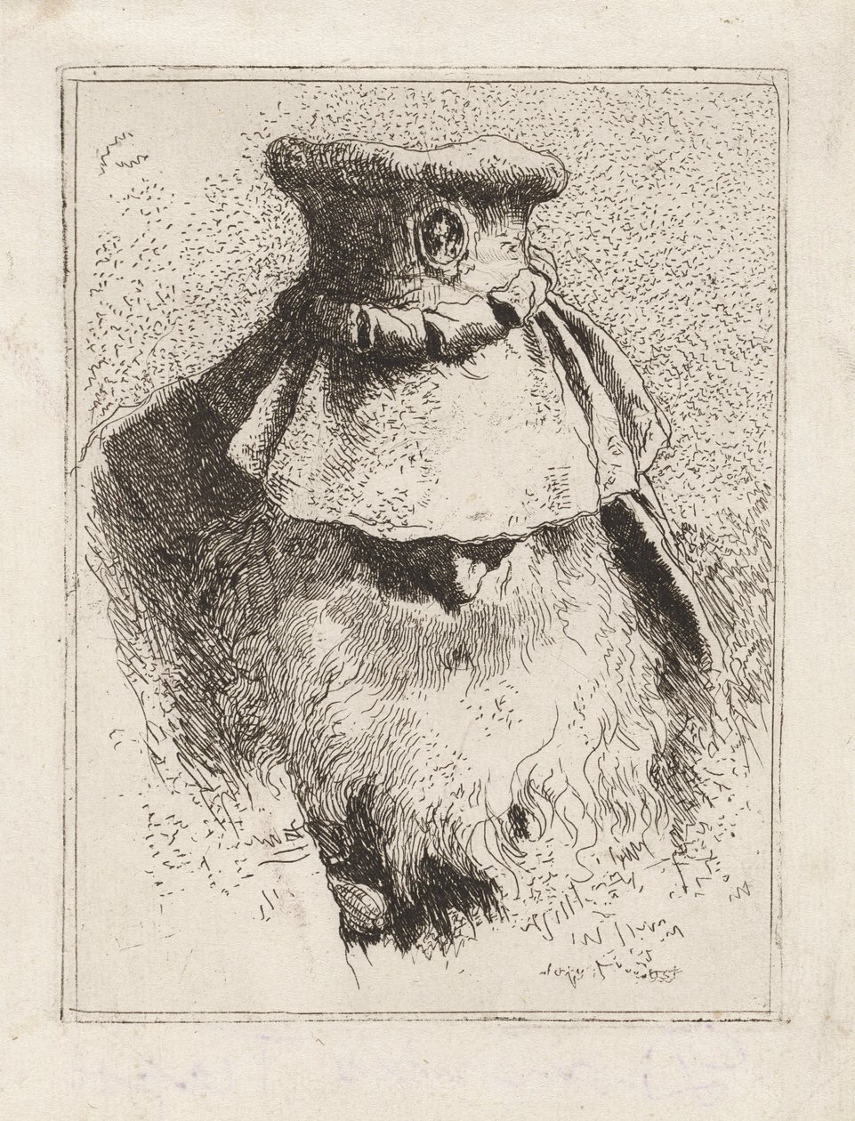 Ældre mand med en stor hat, fra Raccolta di Teste (Samling af hoveder) af Giovanni Domenico Tiepolo