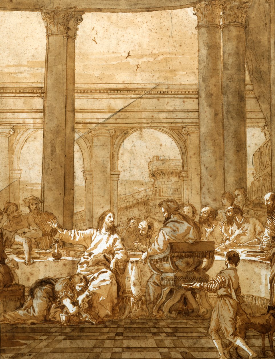 Fest i Simons Hus, det 18. tidlige 19. århundrede af Giovanni Domenico Tiepolo