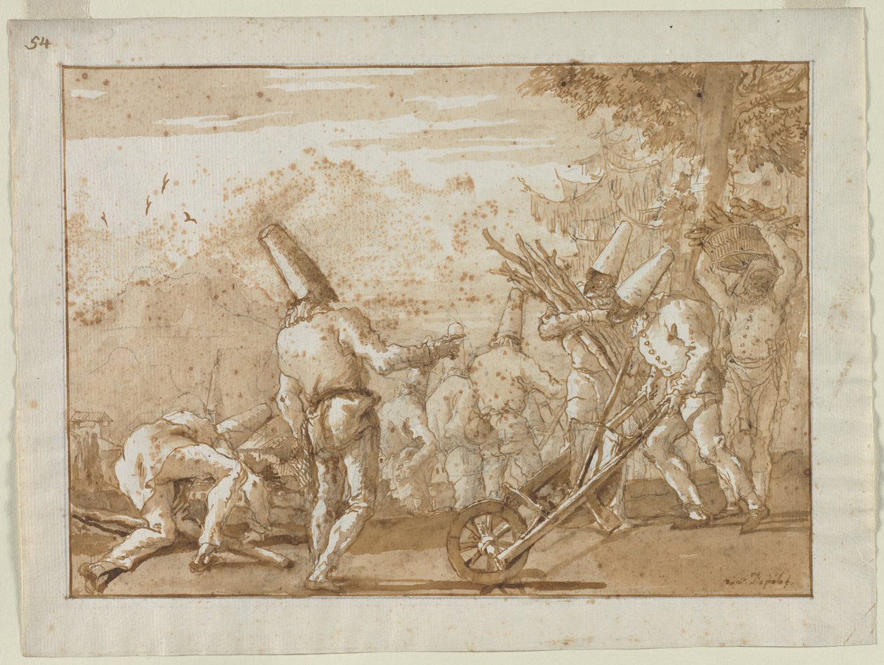 Indsamling af træ af Giovanni Domenico Tiepolo