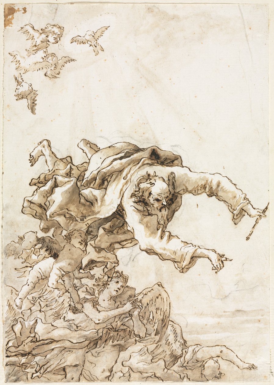 Gud Fader med engle og keruber af Giovanni Domenico Tiepolo