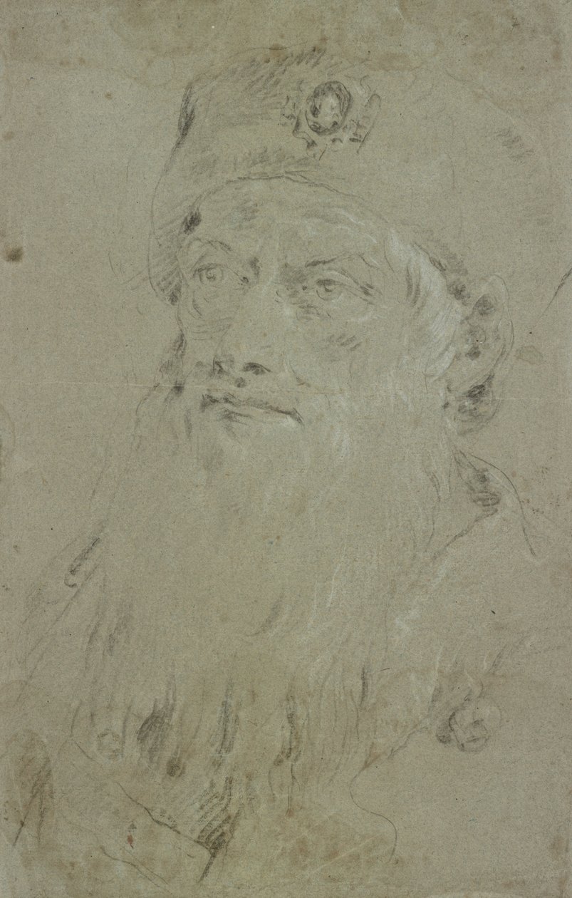 Hovedet af en skægget orientalsk mand af Giovanni Domenico Tiepolo