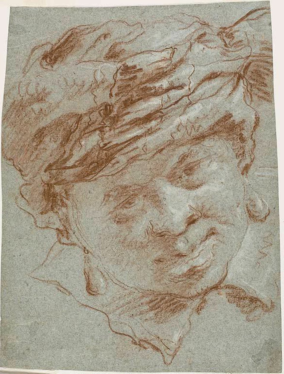 Hoved af en dreng med en turban af Giovanni Domenico Tiepolo