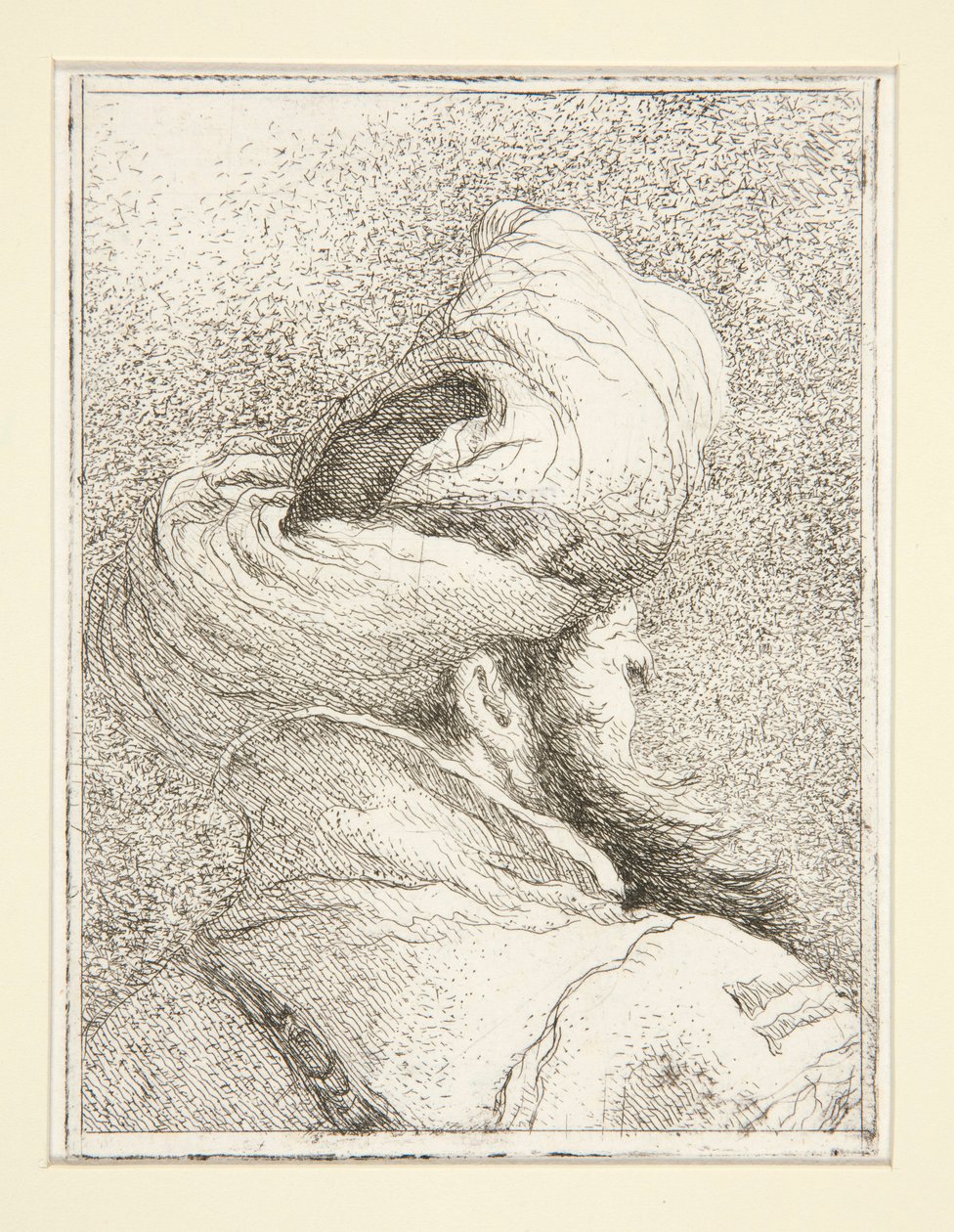 Head of a Turk, fra serien Raccolta di Teste, Libro Secondo (Samling af hoveder, anden bog) af Giovanni Domenico Tiepolo