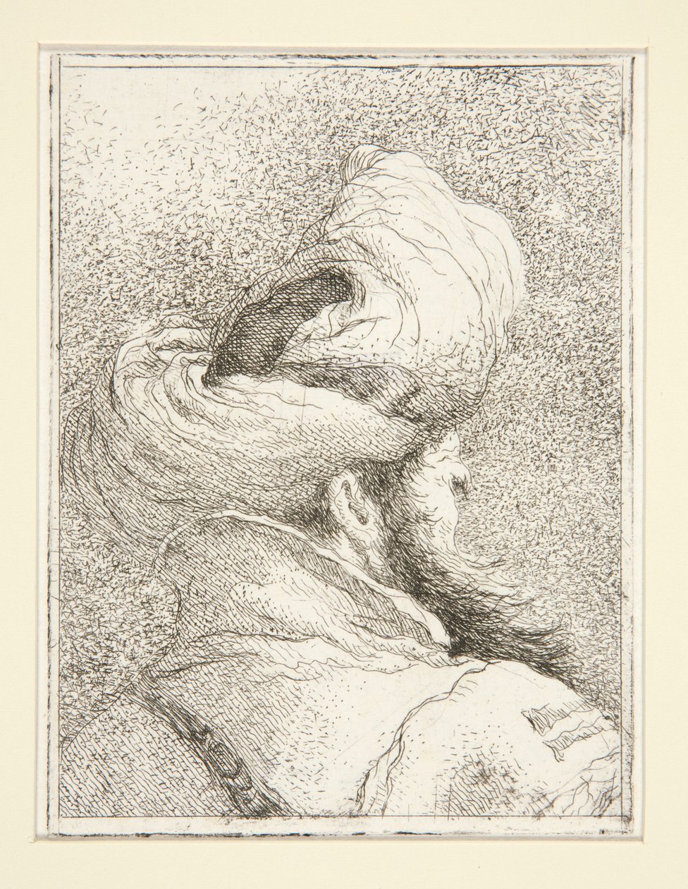 Hoved af en tyrker, fra serien Raccolta di Teste, Libro Secondo (Samling af hoveder, anden bog) af Giovanni Domenico Tiepolo