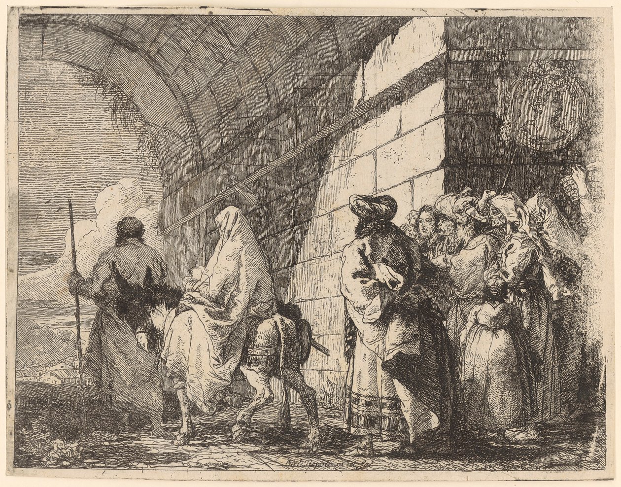 Den hellige familie forlader byen af Giovanni Domenico Tiepolo