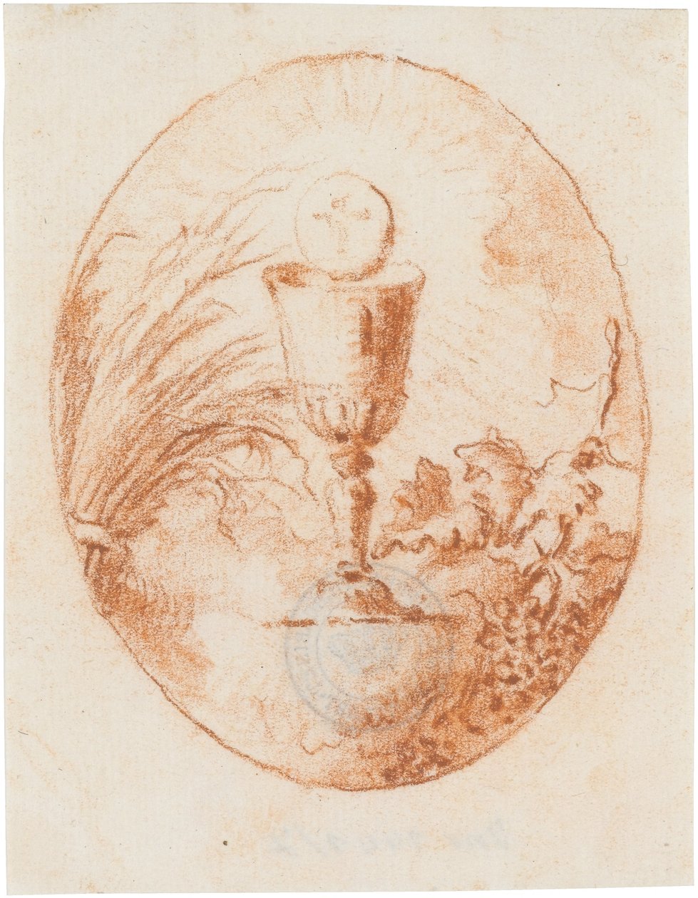 Kelch und Hostie, Brot und Wein af Giovanni Domenico Tiepolo