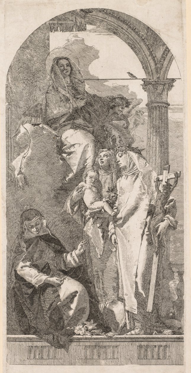 Madonna med de hellige Agnes, Catherine og Rosa af Giovanni Domenico Tiepolo