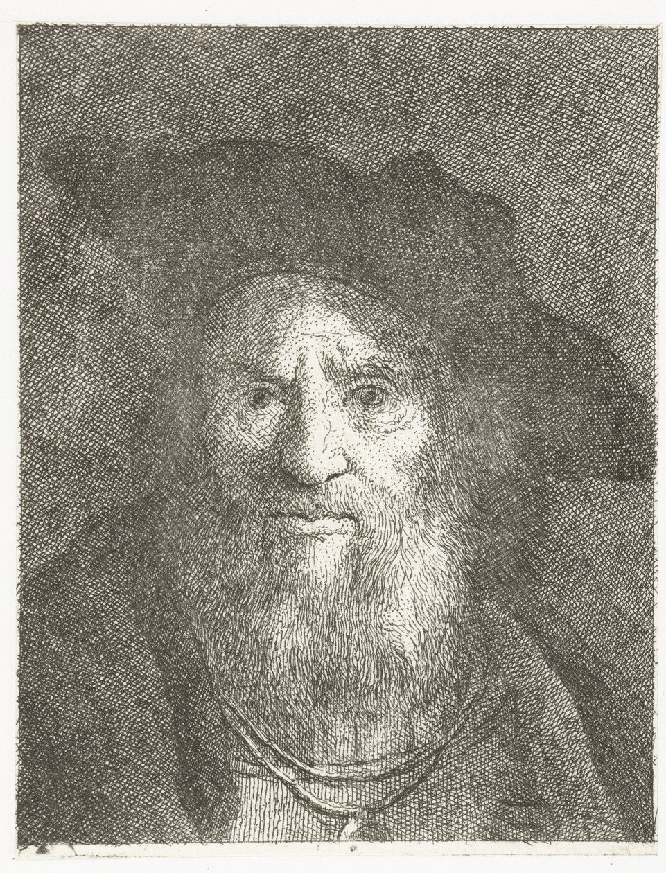 Mand med baret Samling af hoveder (serietitel) Raccolta di Teste (serietitel) af Giovanni Domenico Tiepolo